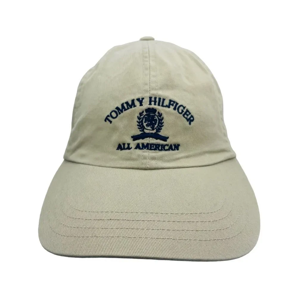 Vintage Tommy Hilfiger All American Military Beige Baseball Cap Unisex